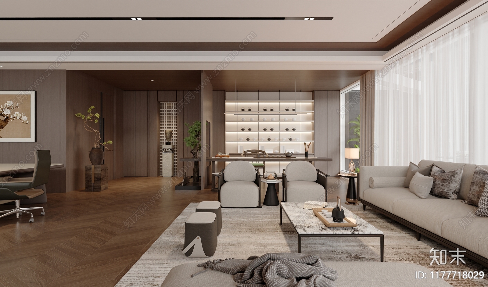 现代茶馆3D模型下载【ID:1214840392】