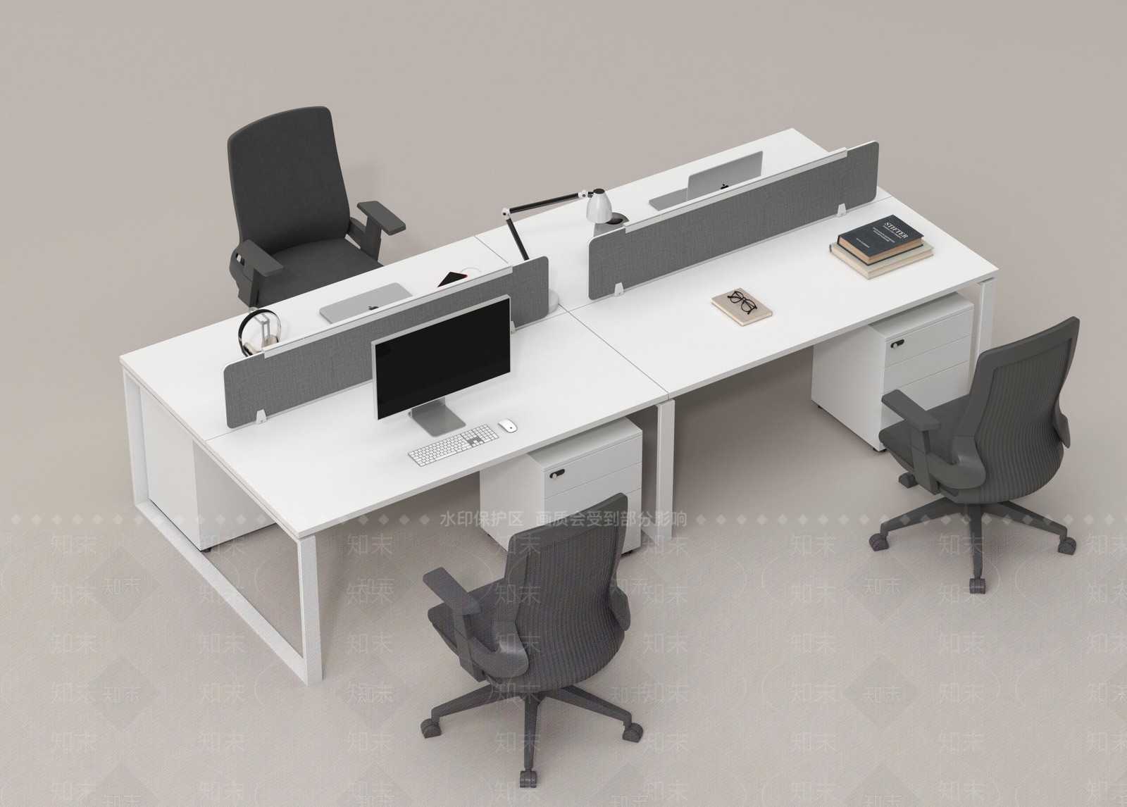 现代办公桌椅3D模型下载【ID:1177734720】