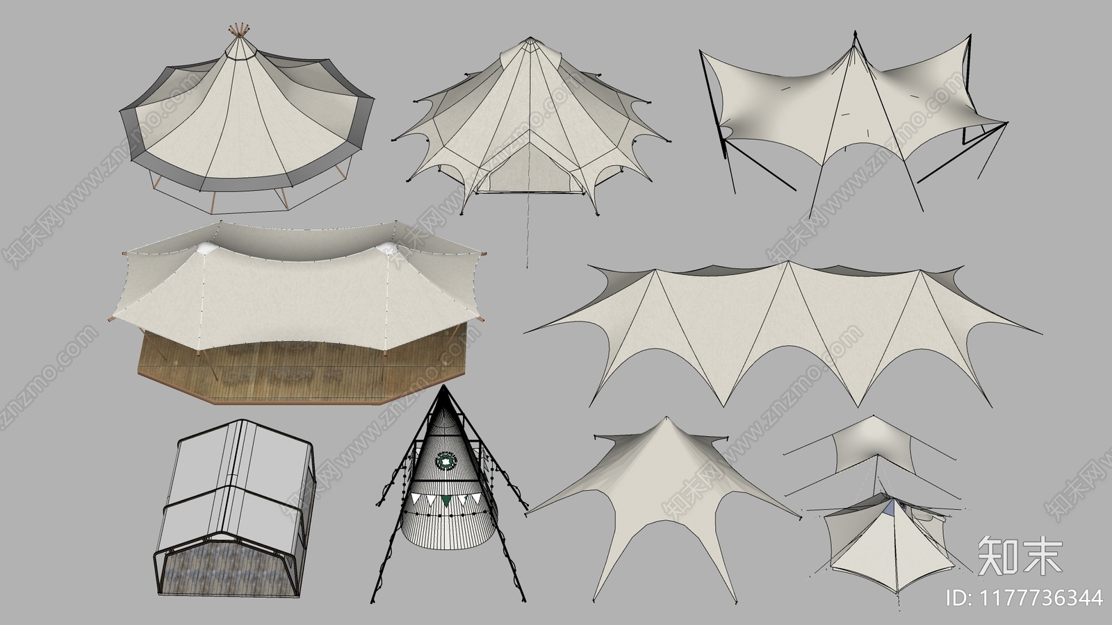 帐篷SU模型下载【ID:1177736344】