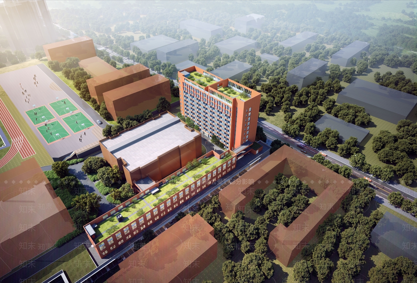 现代学校建筑SU模型下载【ID:1177745911】