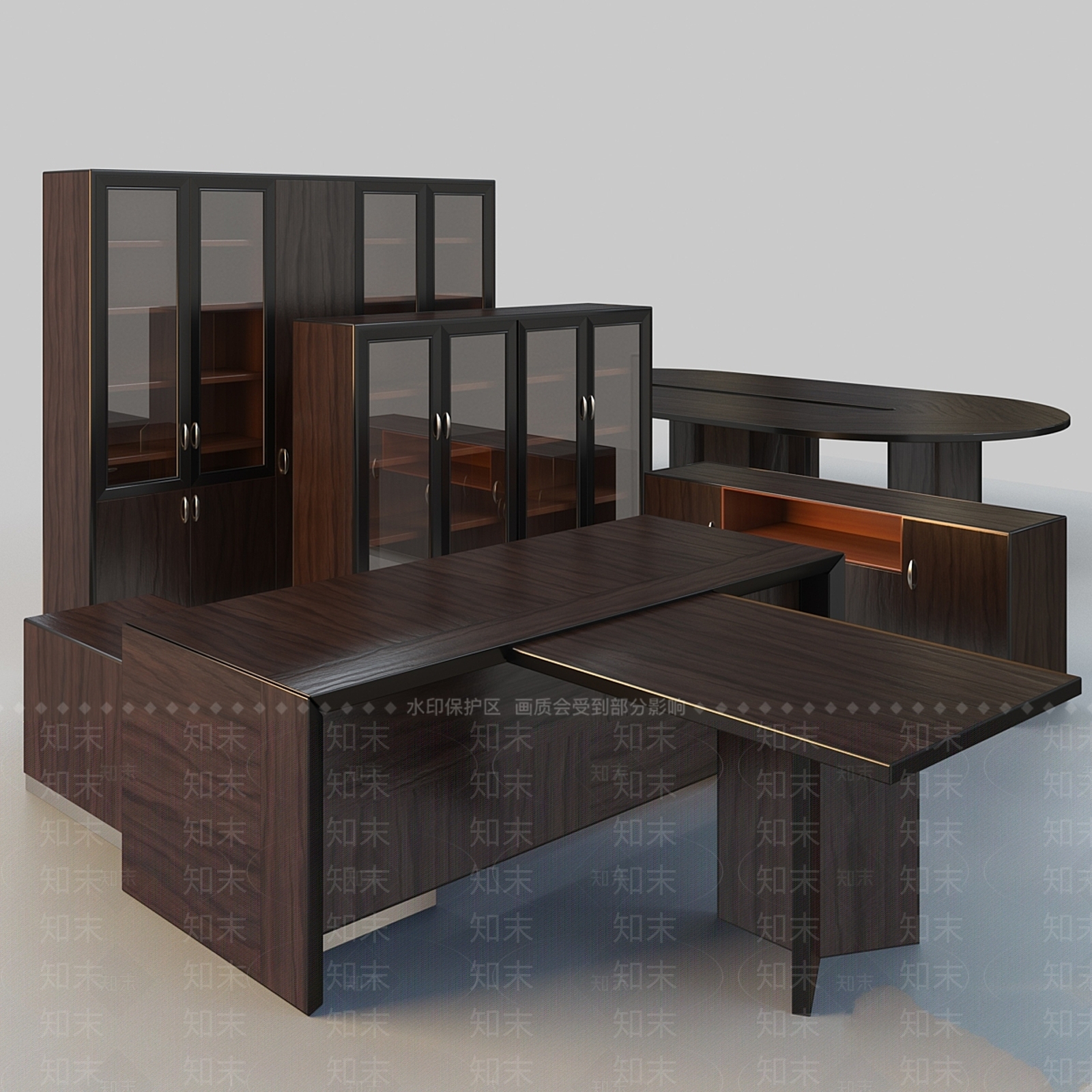 办公桌椅3D模型下载【ID:1177740596】