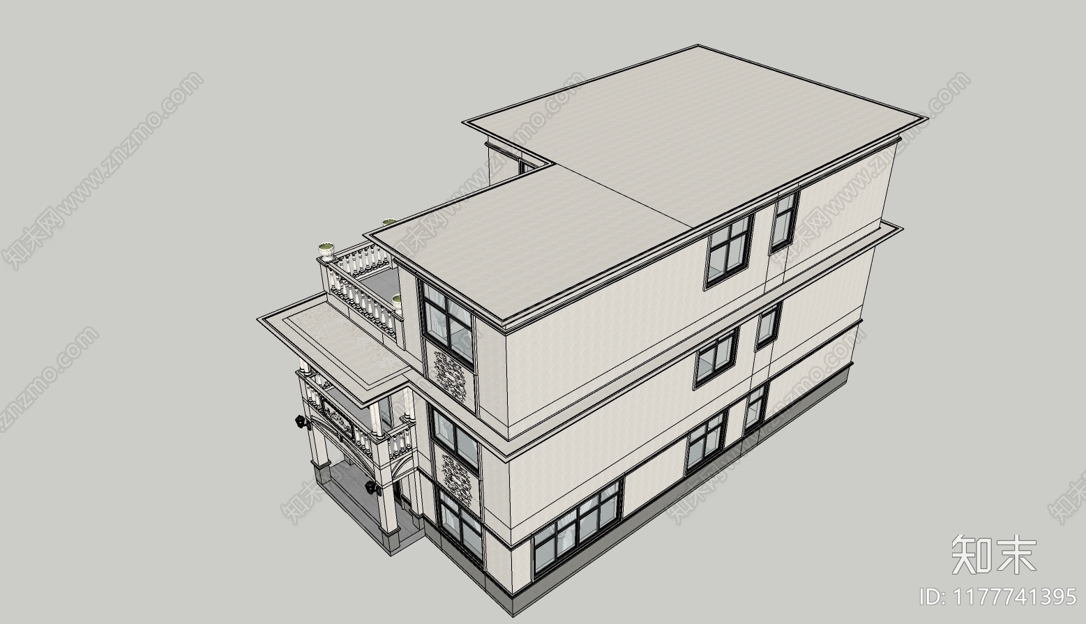 新中式极简别墅建筑施工图下载【ID:1177741395】