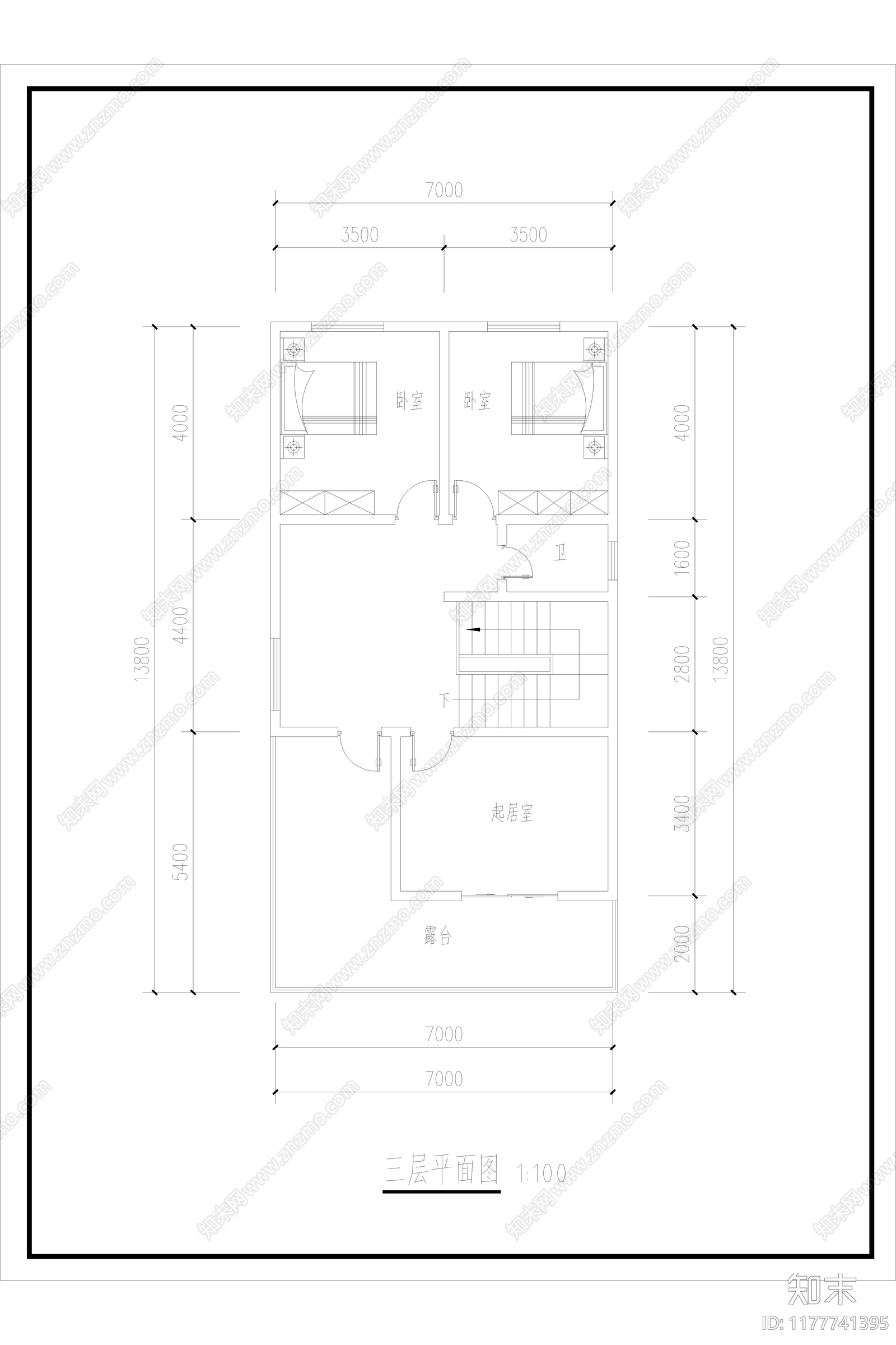 新中式极简别墅建筑施工图下载【ID:1177741395】