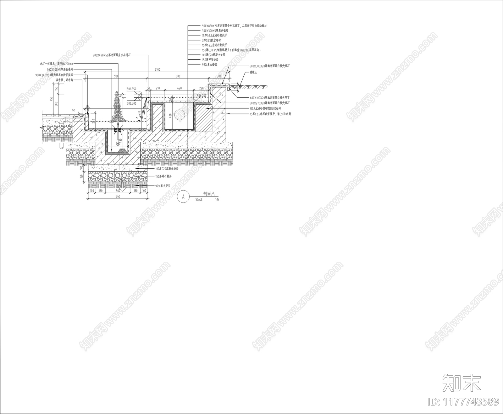 现代水景施工图下载【ID:1177743589】