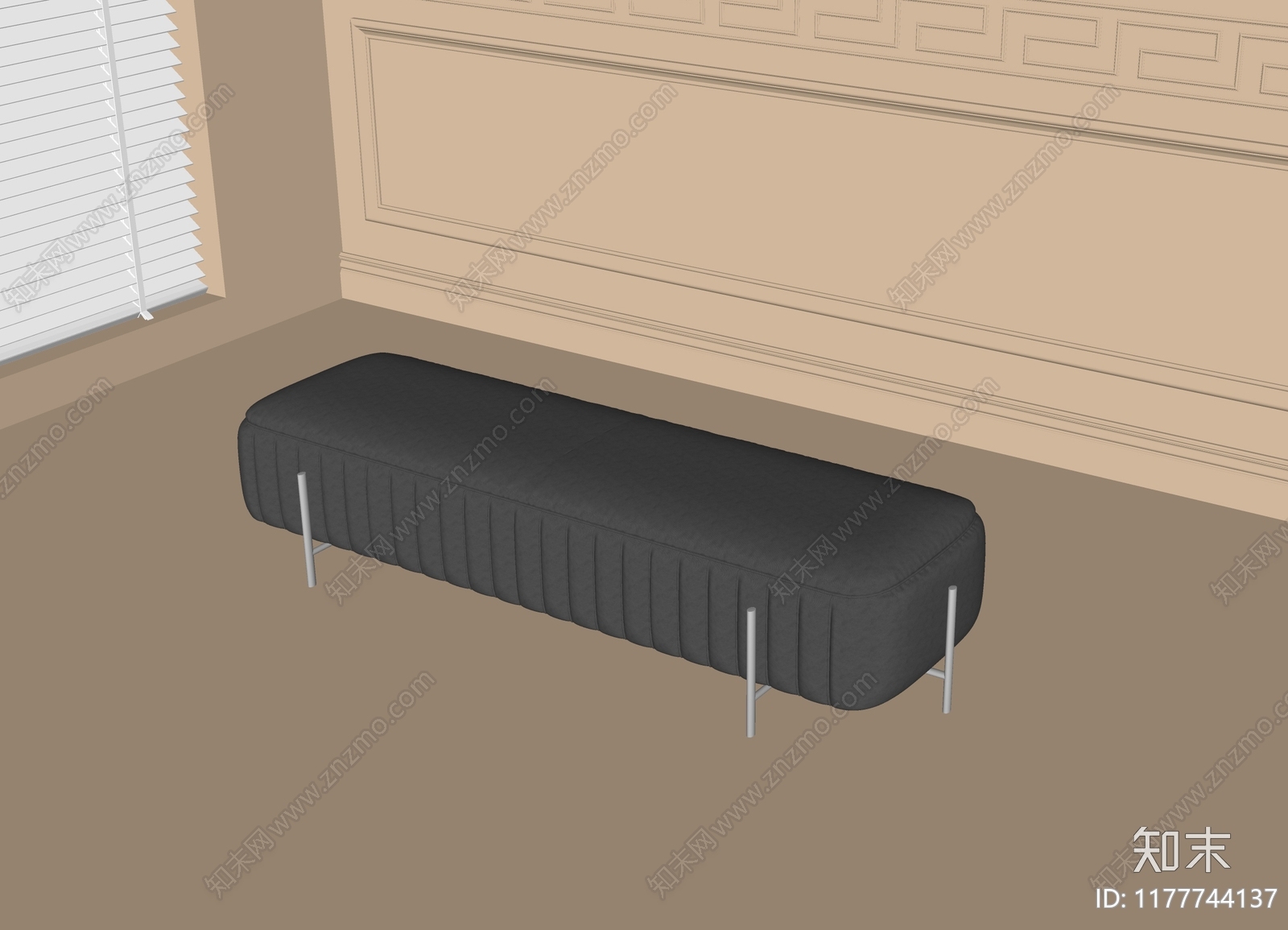 现代床尾凳SU模型下载【ID:1177744137】