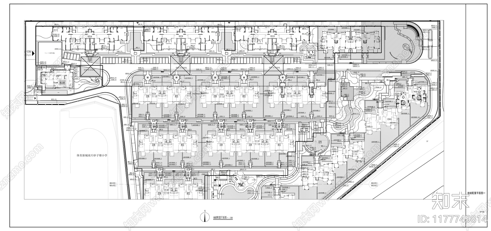 现代小区景观施工图下载【ID:1177749814】