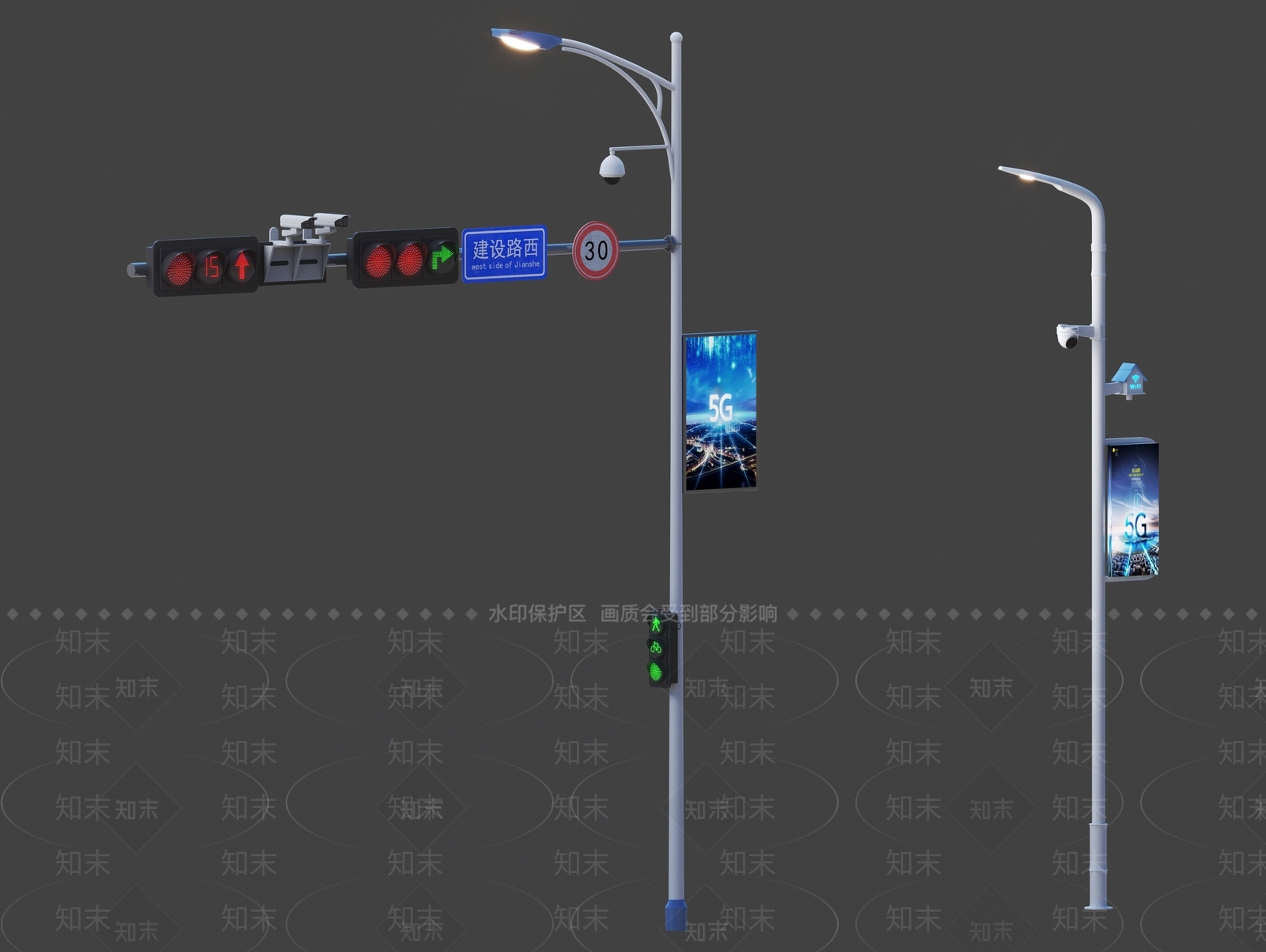 现代路灯3D模型下载【ID:1177749653】