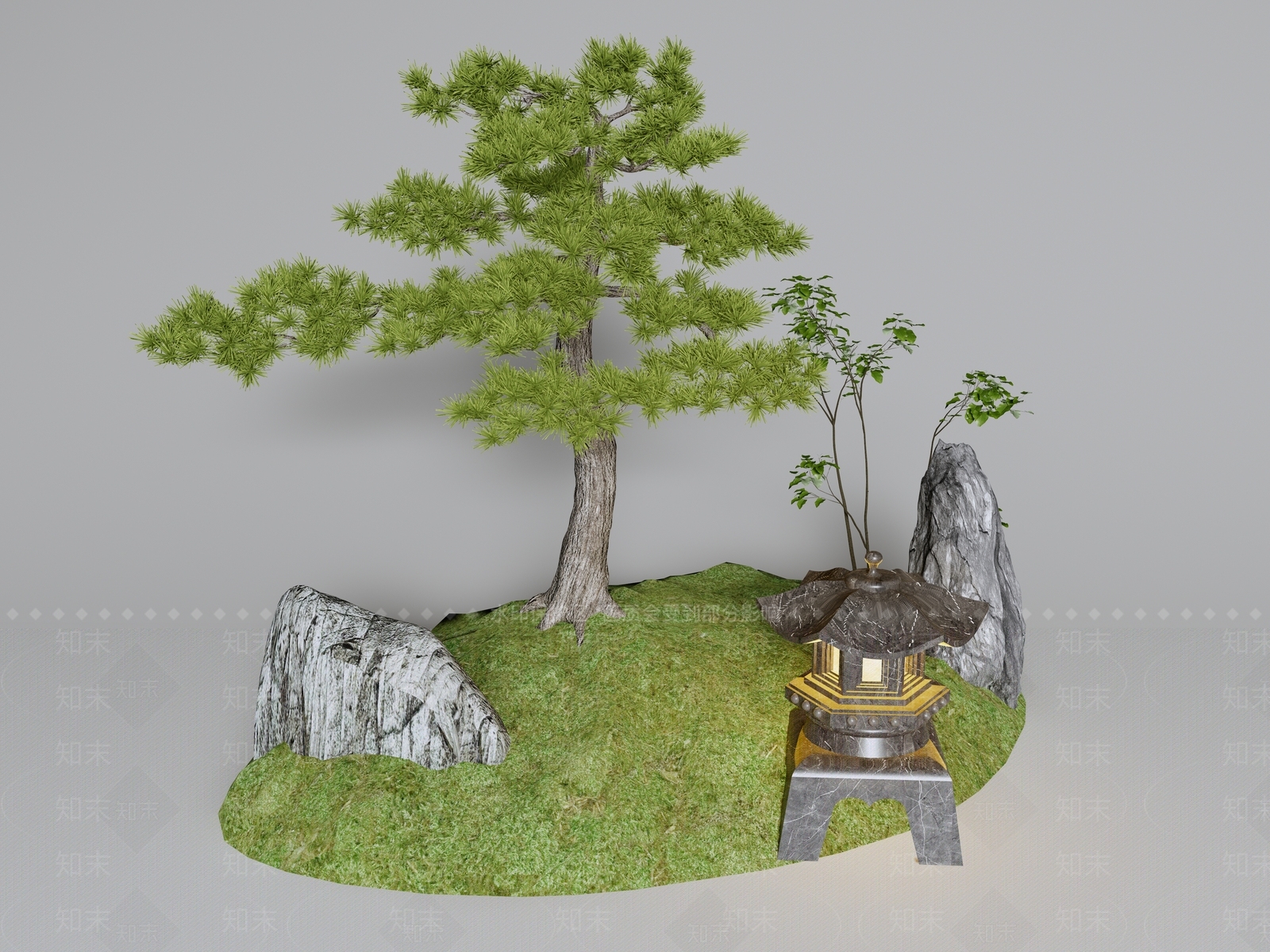 新中式庭院小品SU模型下载【ID:1177759313】