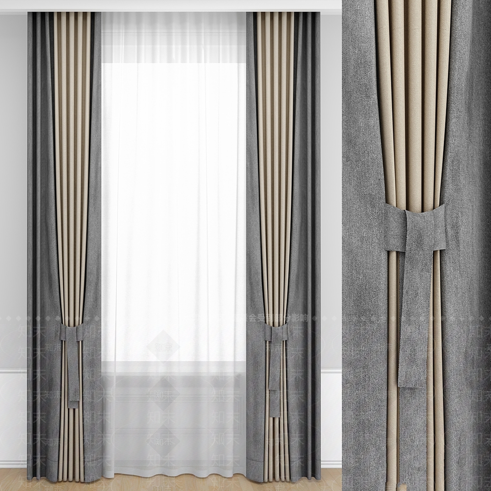 通用窗帘3D模型下载【ID:1177764221】