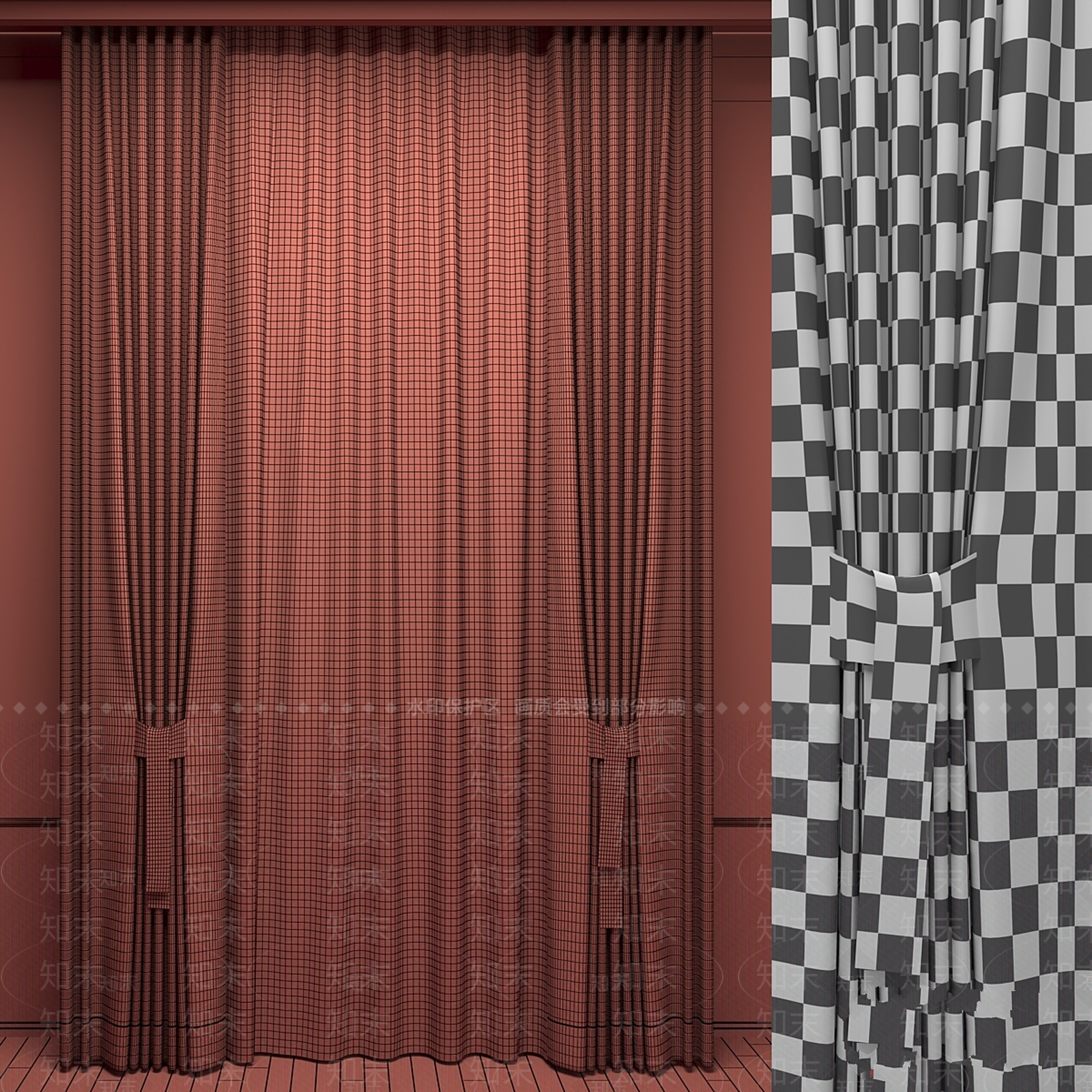 通用窗帘3D模型下载【ID:1177764221】