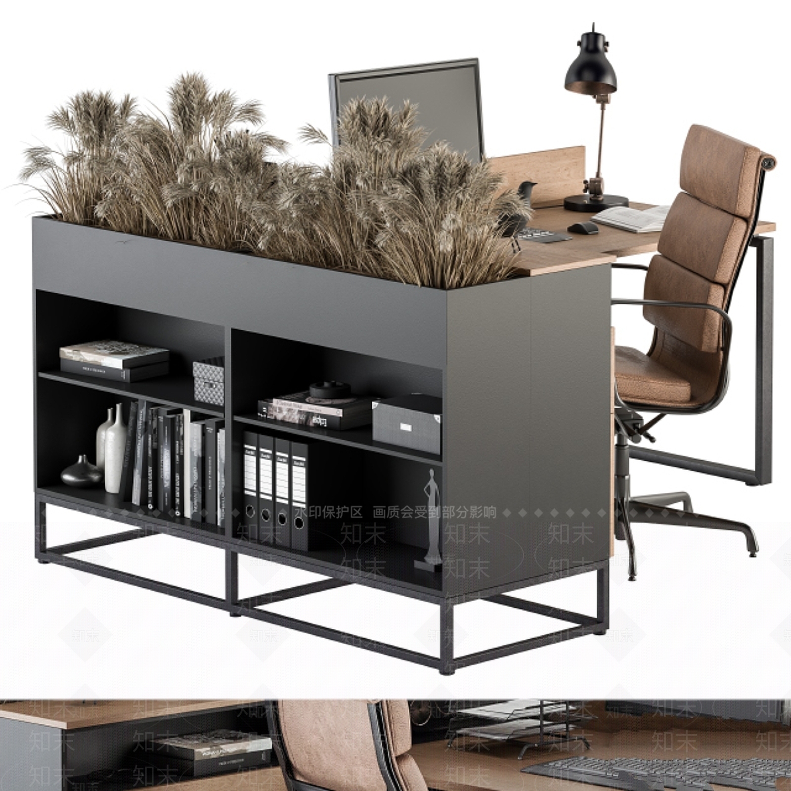 办公桌椅3D模型下载【ID:1177766779】
