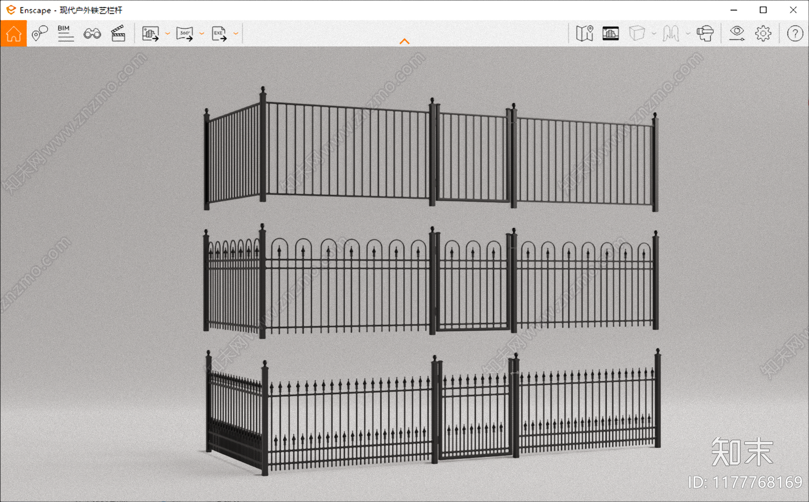 现代简约围栏护栏SU模型下载【ID:1177768169】