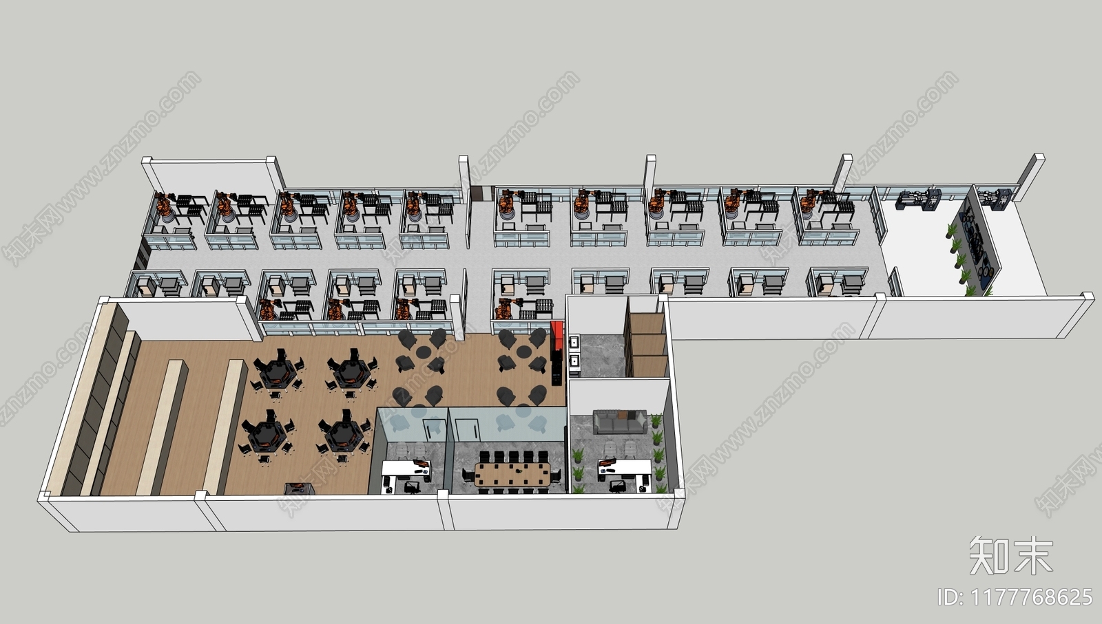 现代简约培训中心cad施工图下载【ID:1177768625】