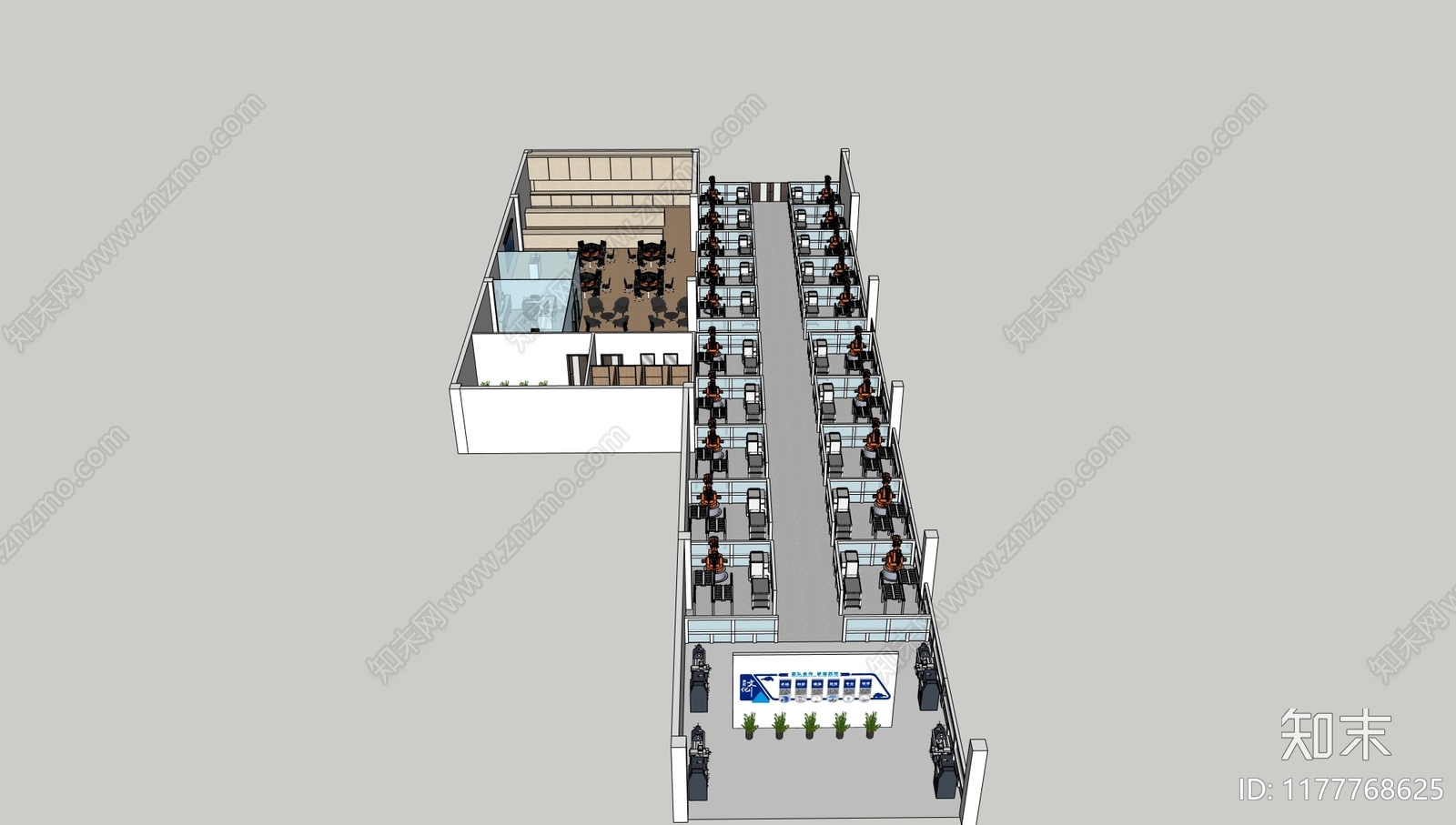 现代简约培训中心cad施工图下载【ID:1177768625】