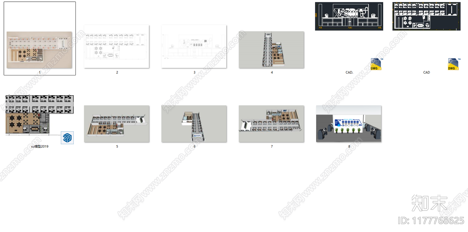 现代简约培训中心cad施工图下载【ID:1177768625】