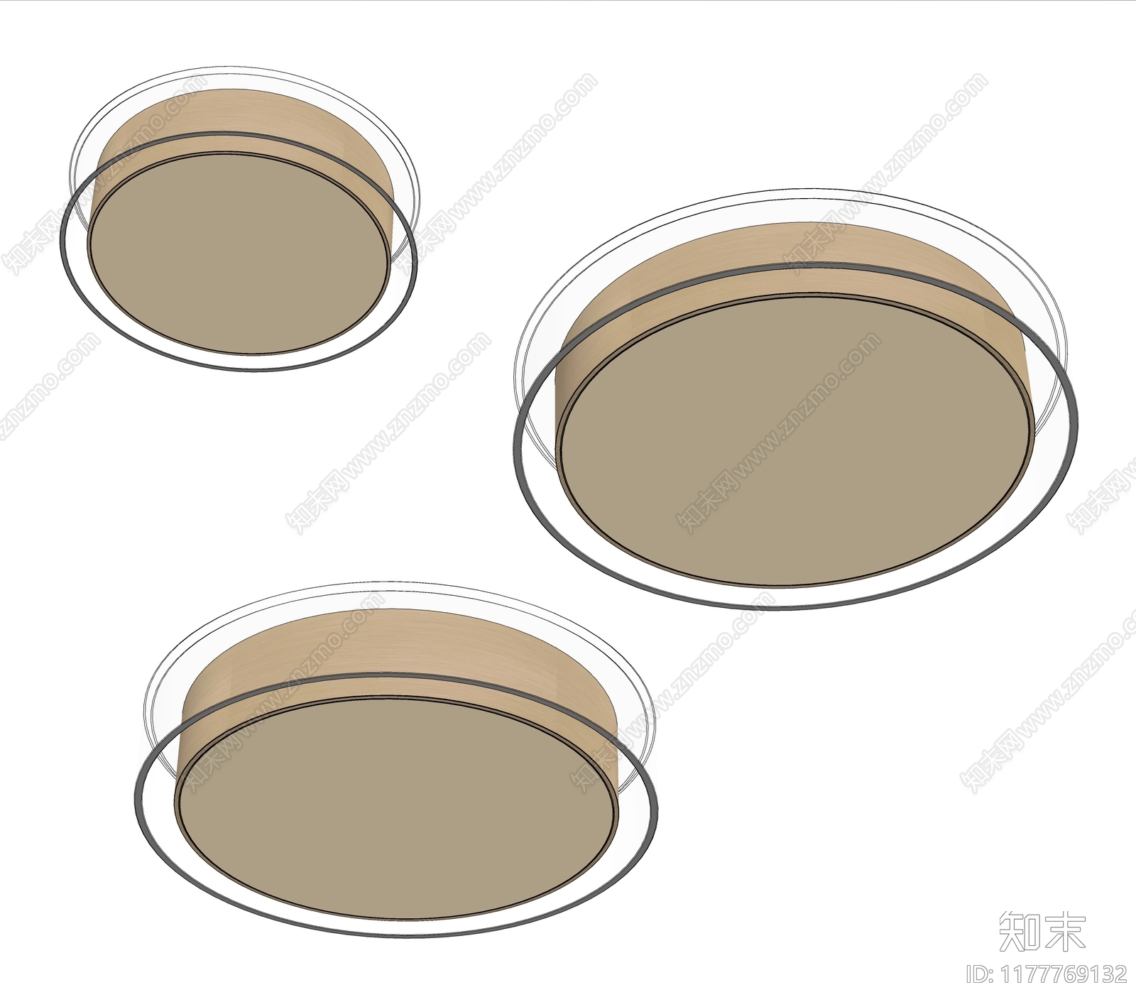 现代轻奢吸顶灯SU模型下载【ID:1177769132】