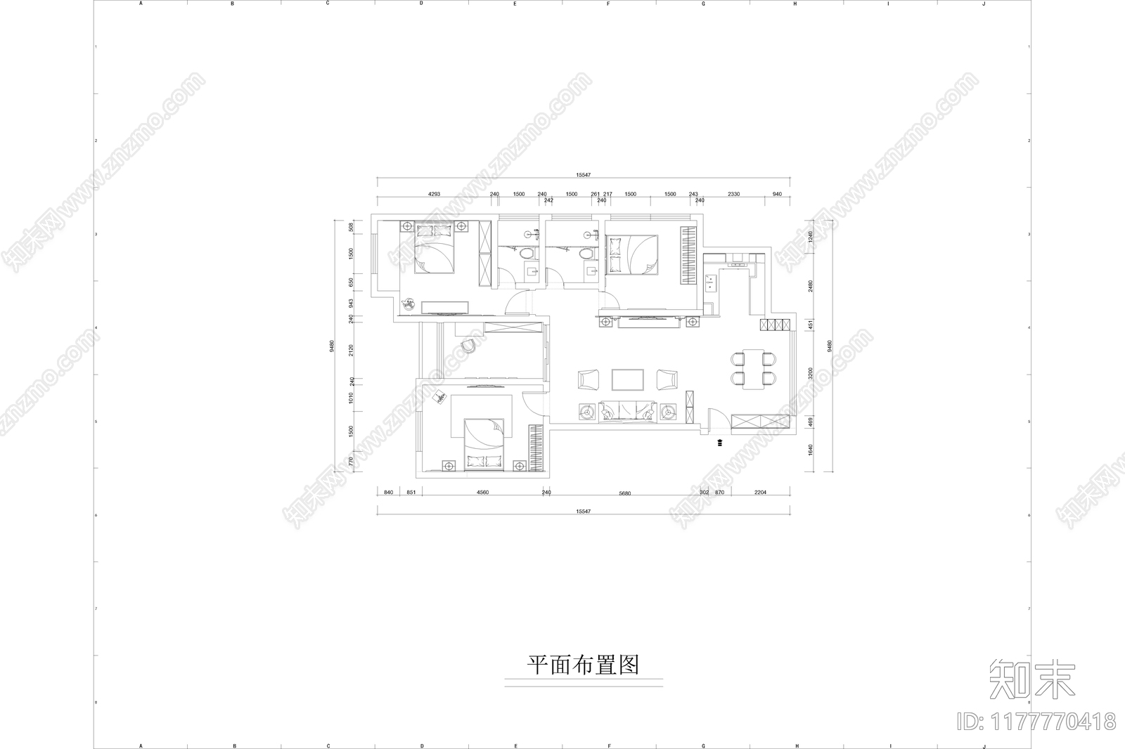 平层施工图下载【ID:1177770418】