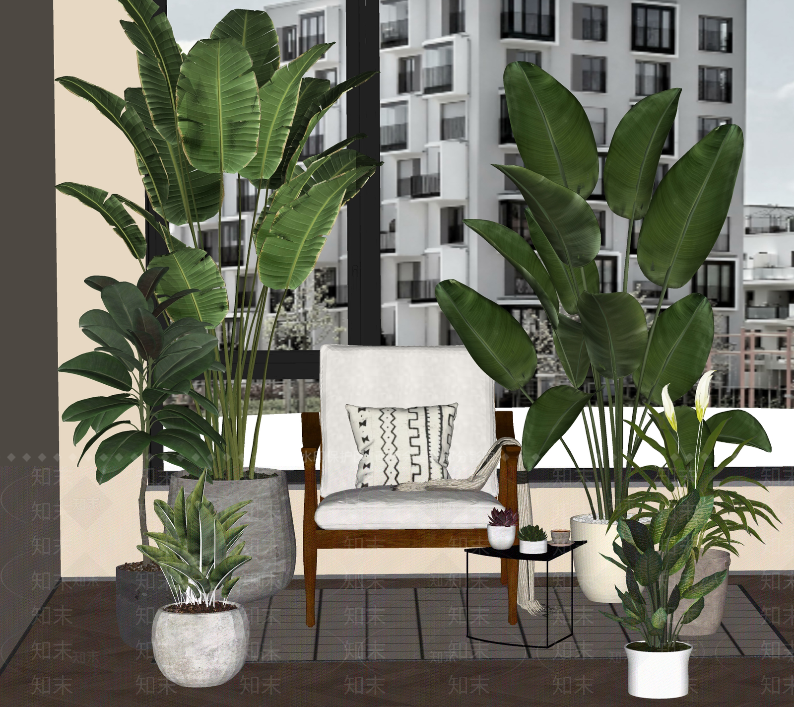 植物组合SU模型下载【ID:1177777180】