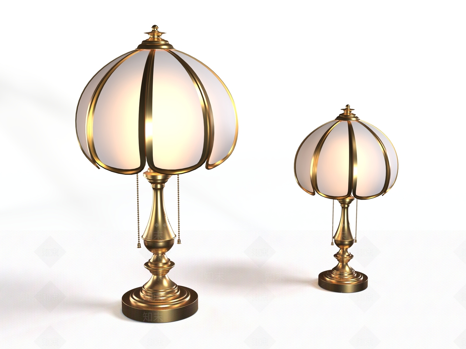 美式欧式台灯SU模型下载【ID:1177779150】