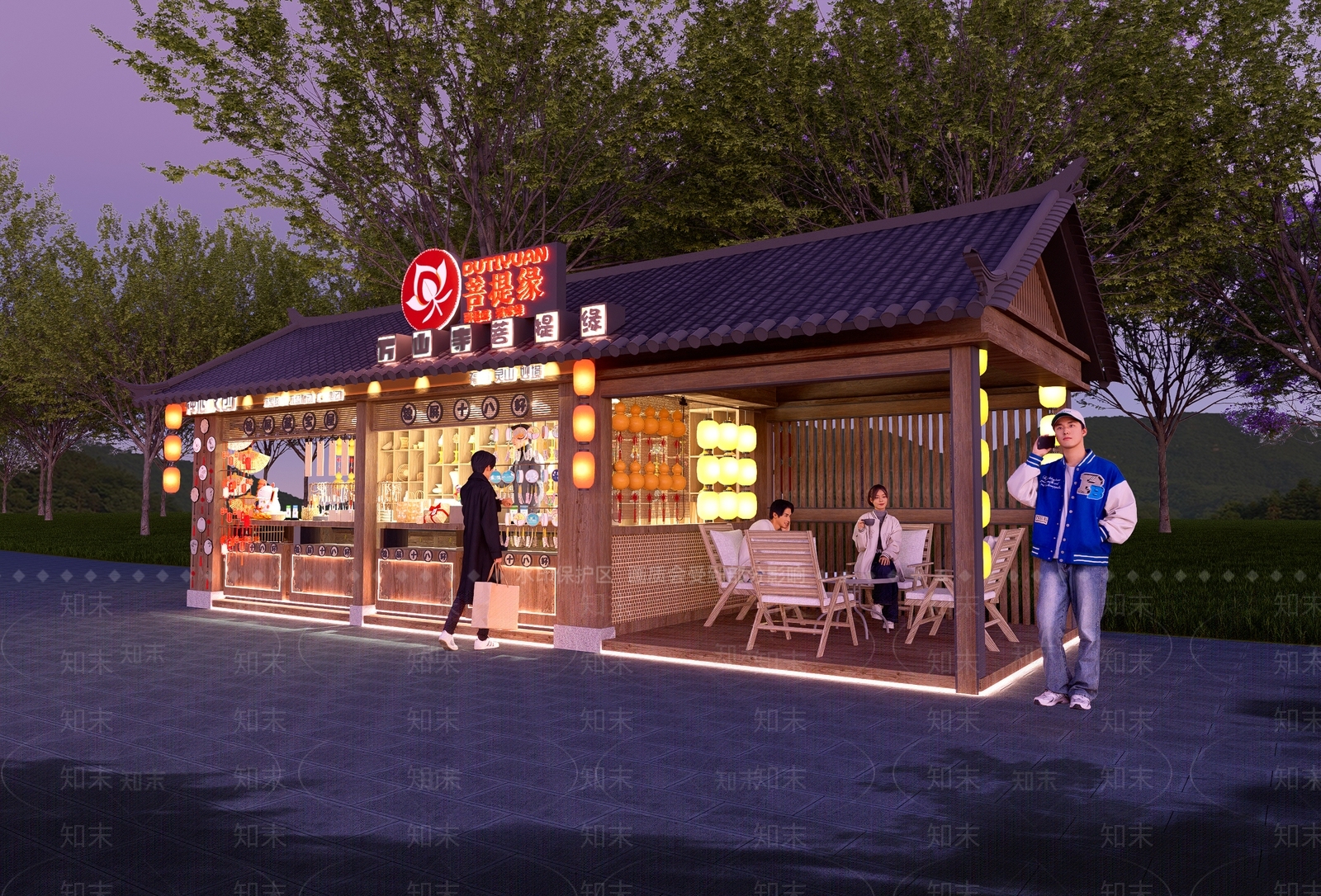 现代新中式风格建筑SU模型下载【ID:1177781813】