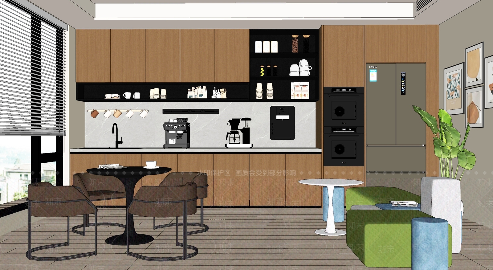 现代茶水间SU模型下载【ID:1177782567】