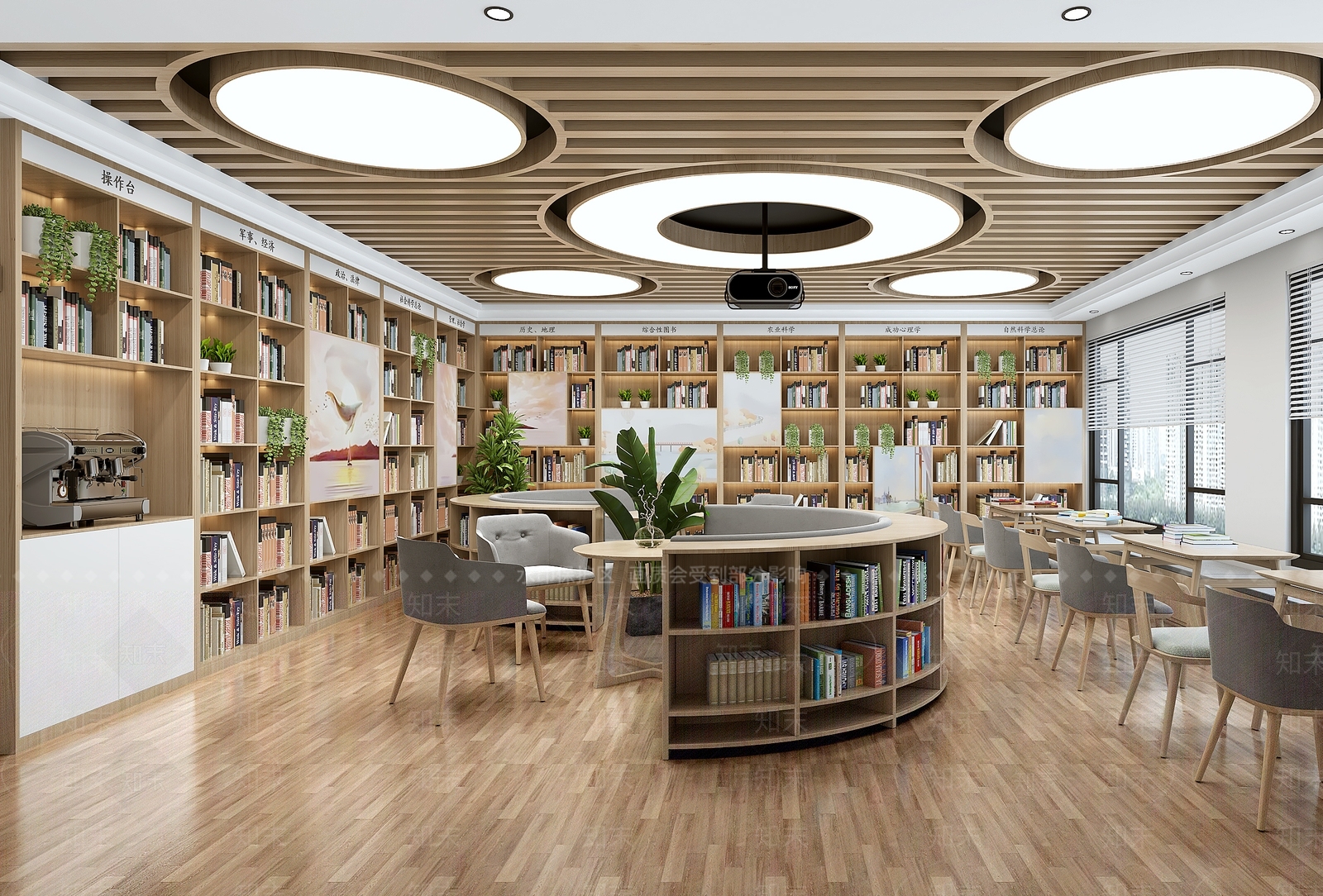 现代图书馆3D模型下载【ID:1214841397】
