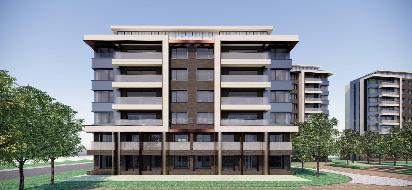 现代多层住宅SU模型下载【ID:1177784268】