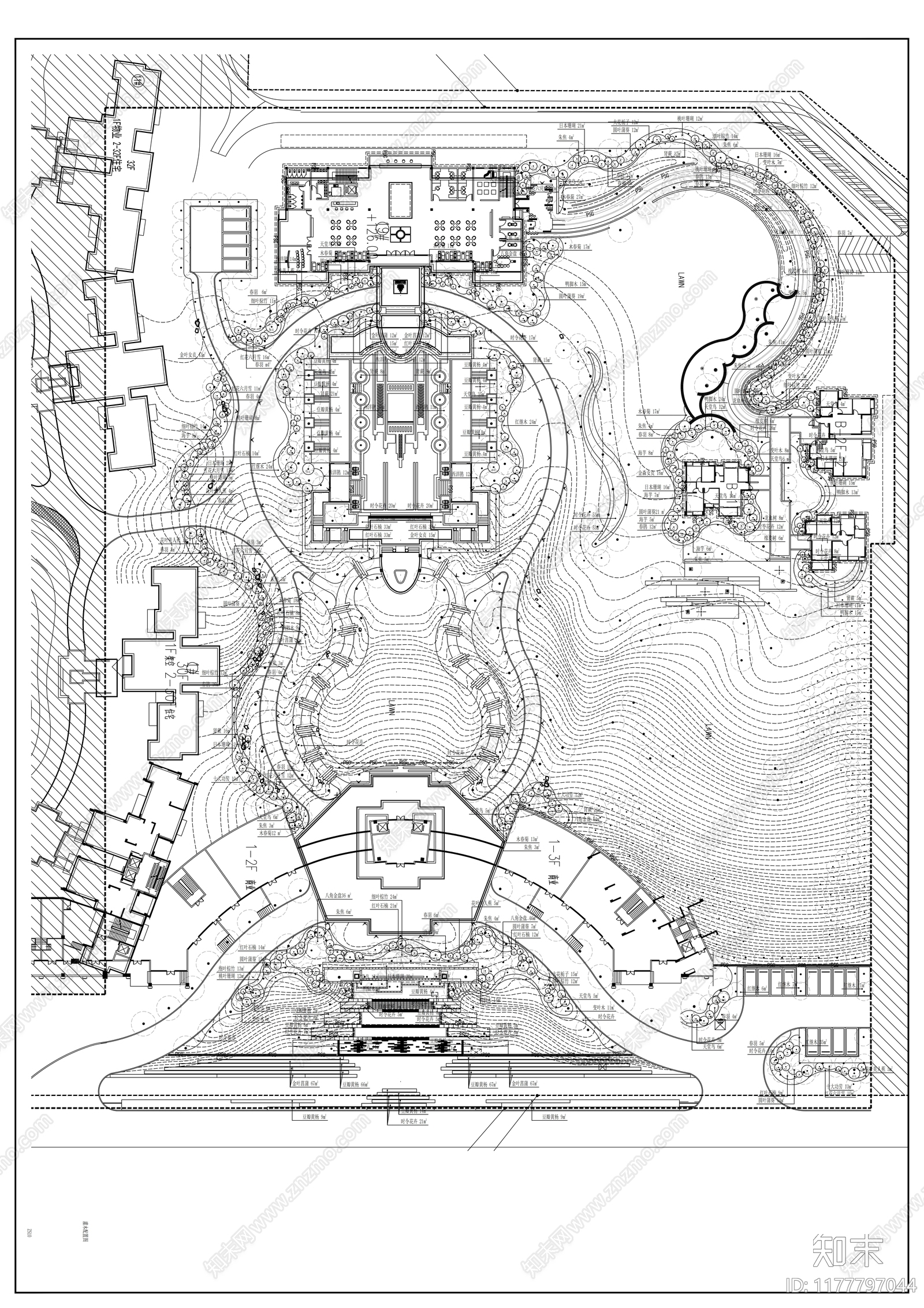 现代小区景观cad施工图下载【ID:1177797044】