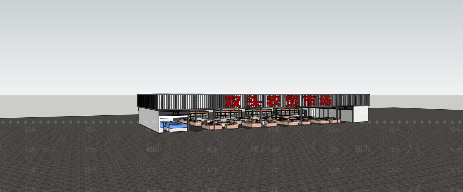 现代农贸市场SU模型下载【ID:1177805265】