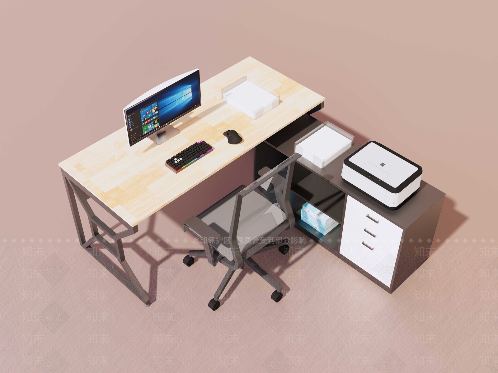 现代办公桌椅SU模型下载【ID:1177814987】