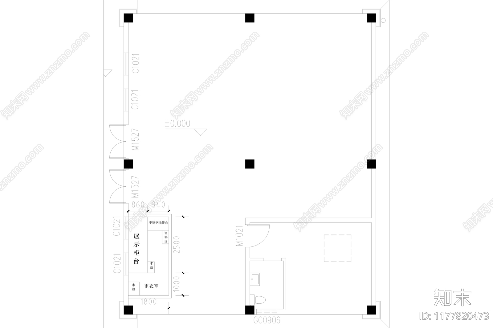 现代简约明档施工图下载【ID:1177820473】