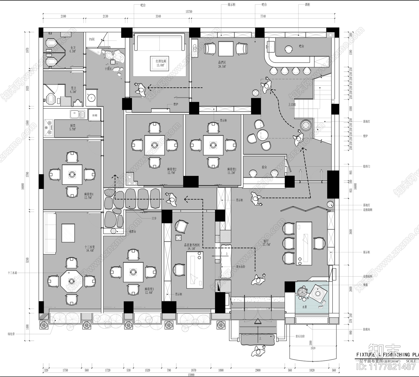 现代会所施工图下载【ID:1177821487】