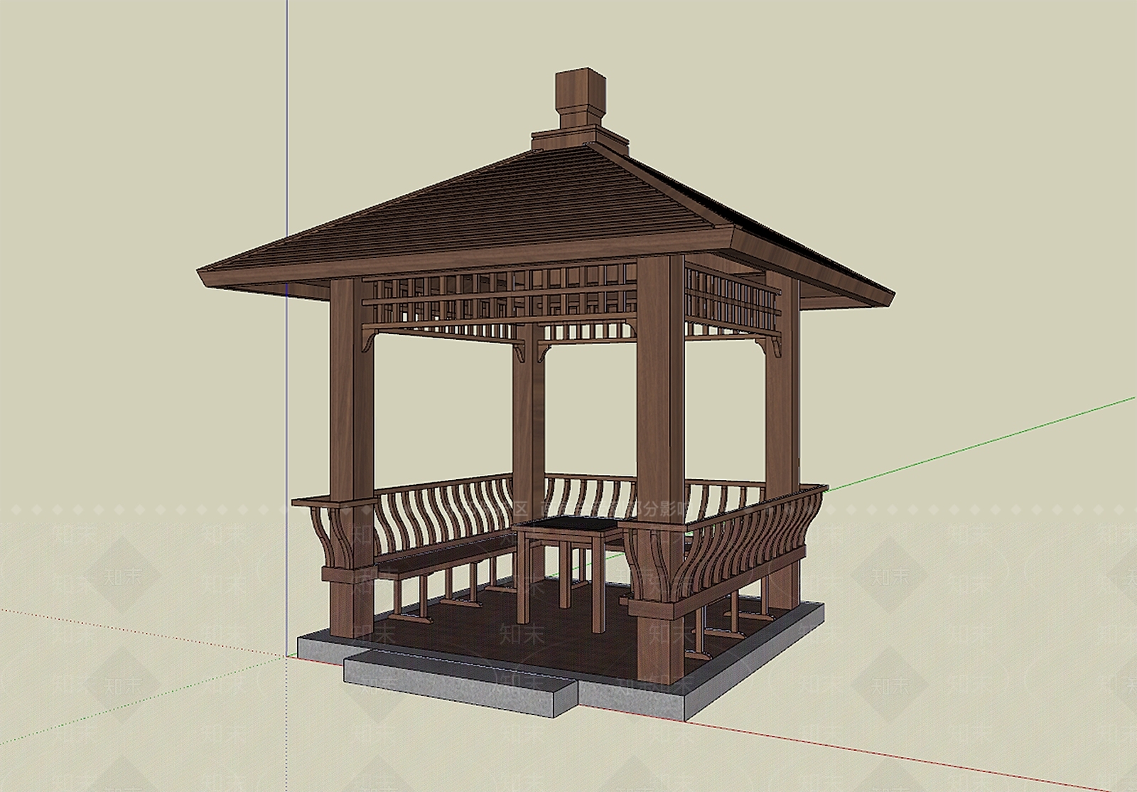现代新中式风格建筑SU模型下载【ID:1177821611】