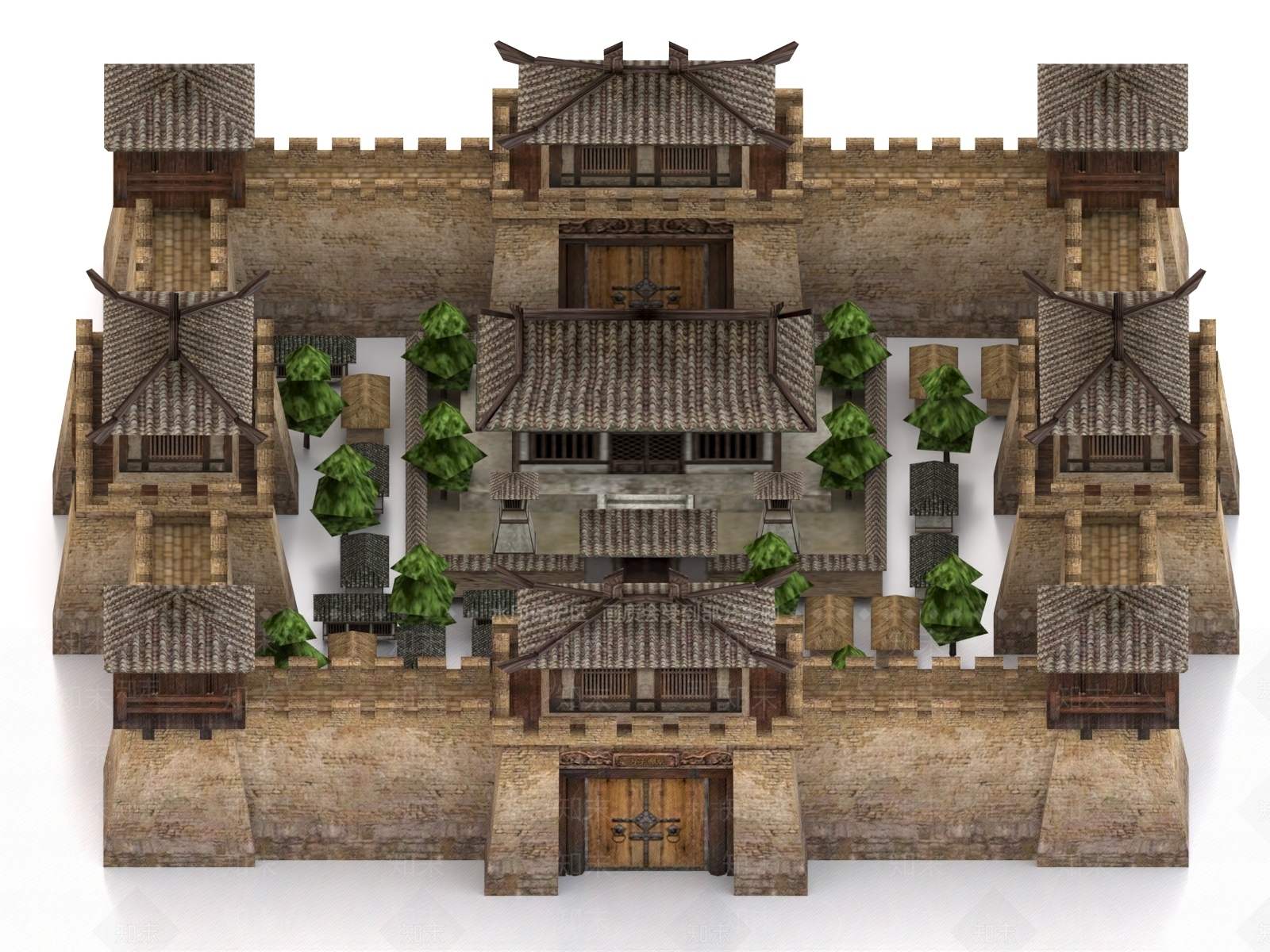 现代古建3D模型下载【ID:1177833454】