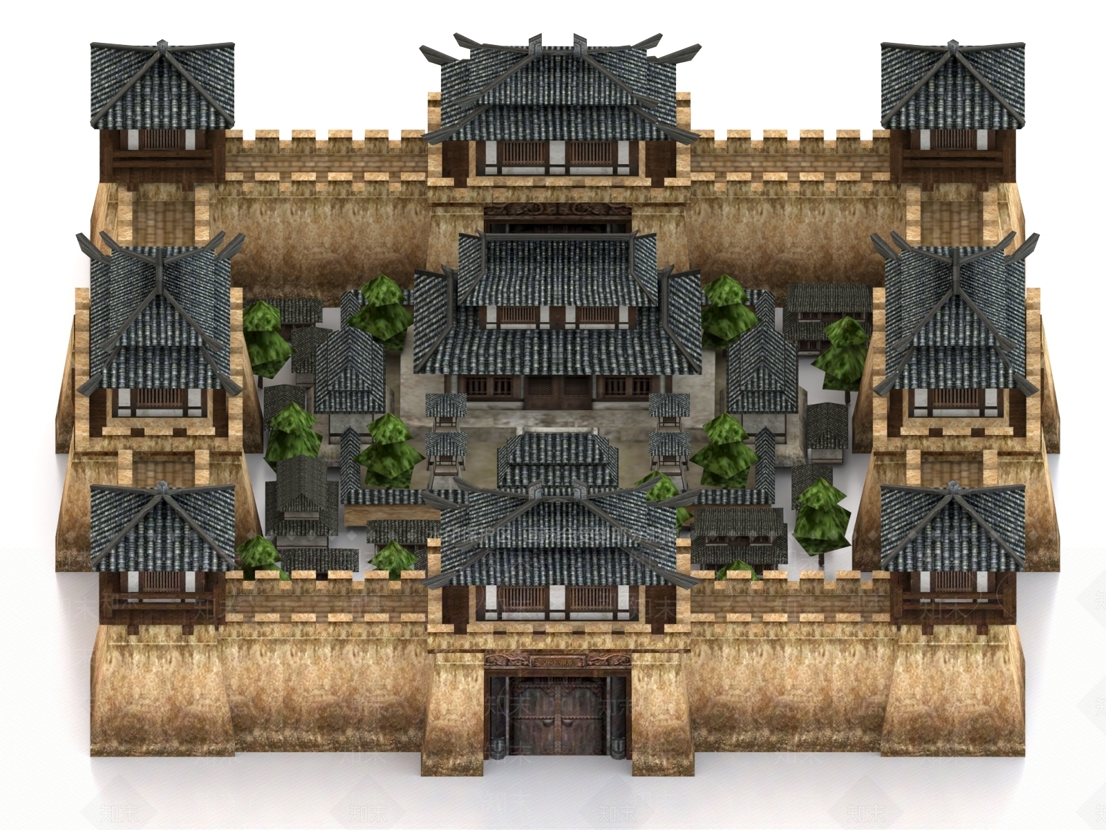 中式古建3D模型下载【ID:1177833618】