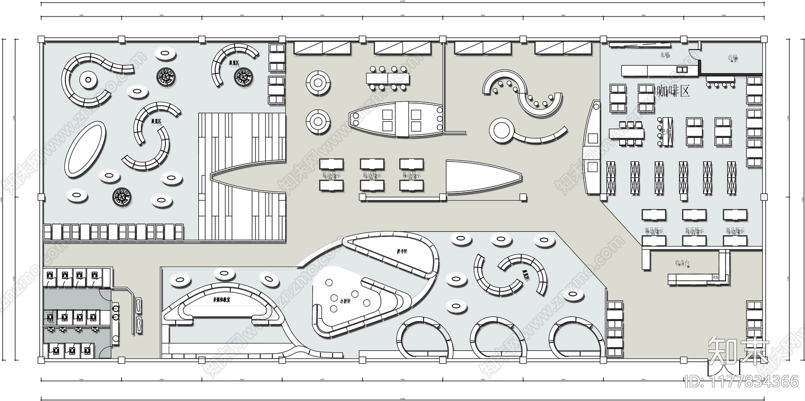 现代书店施工图下载【ID:1177834366】
