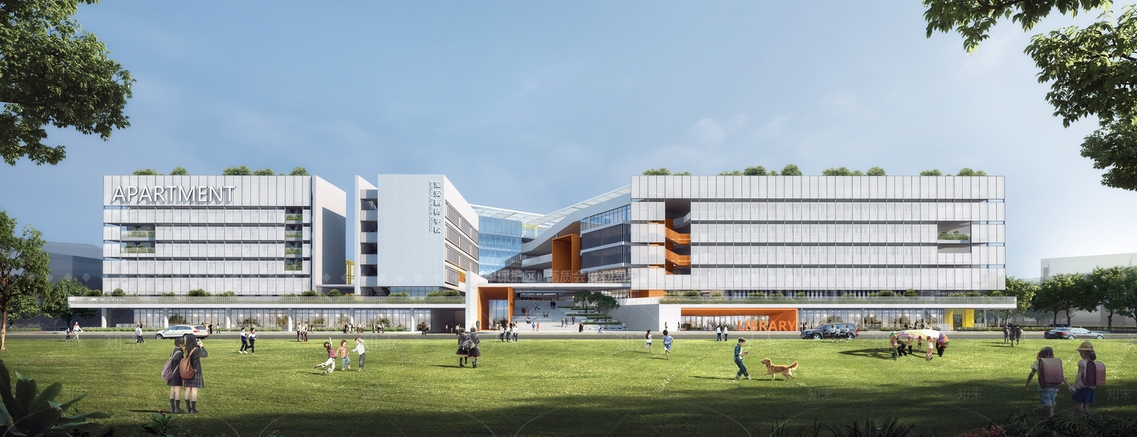 现代学校建筑SU模型下载【ID:1177835057】