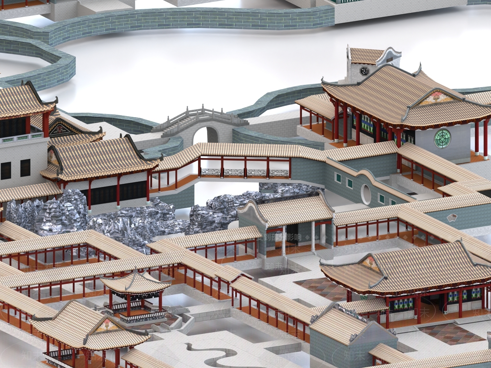 中式古建3D模型下载【ID:1177835131】