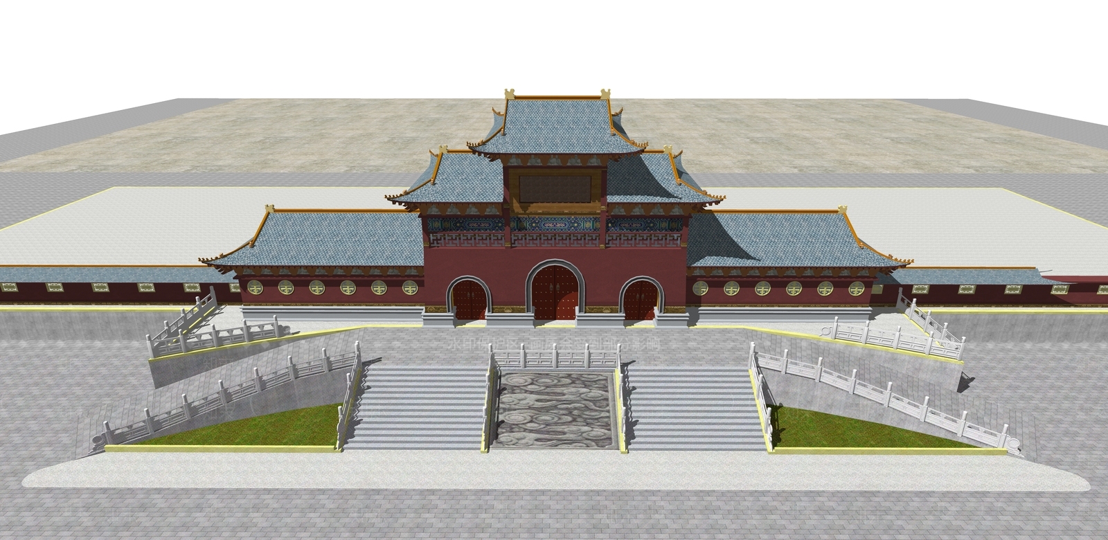 复古风格建筑SU模型下载【ID:1177839888】
