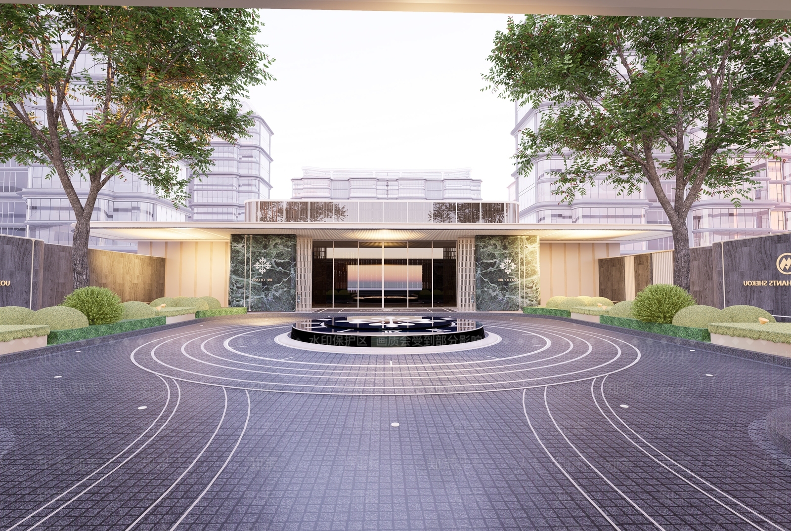 现代小区建筑SU模型下载【ID:1177840195】