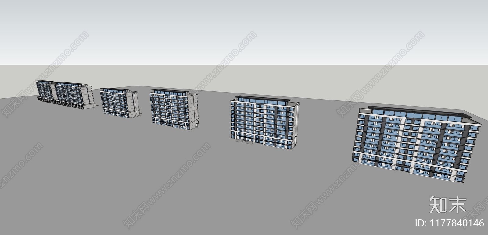 现代多层住宅SU模型下载【ID:1177840146】