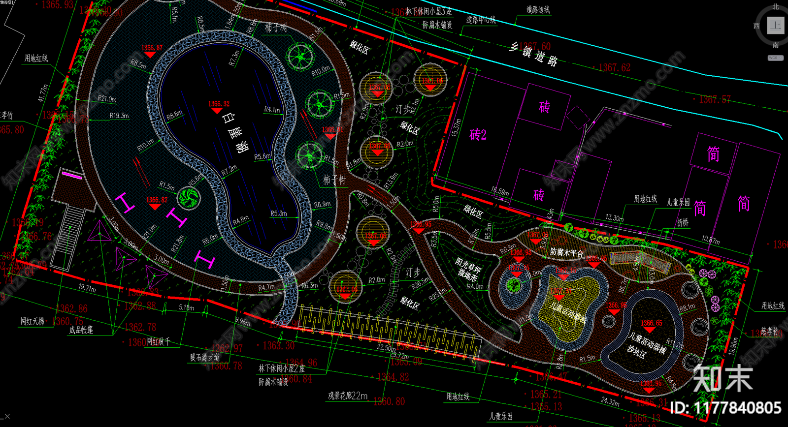 现代新中式公园景观施工图下载【ID:1177840805】