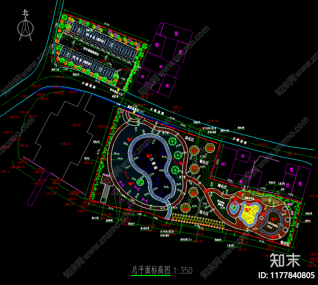 现代新中式公园景观施工图下载【ID:1177840805】