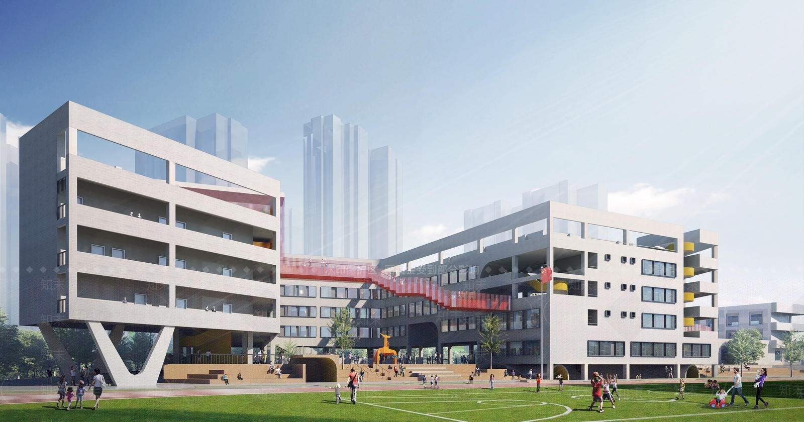 现代学校建筑SU模型下载【ID:1177841282】