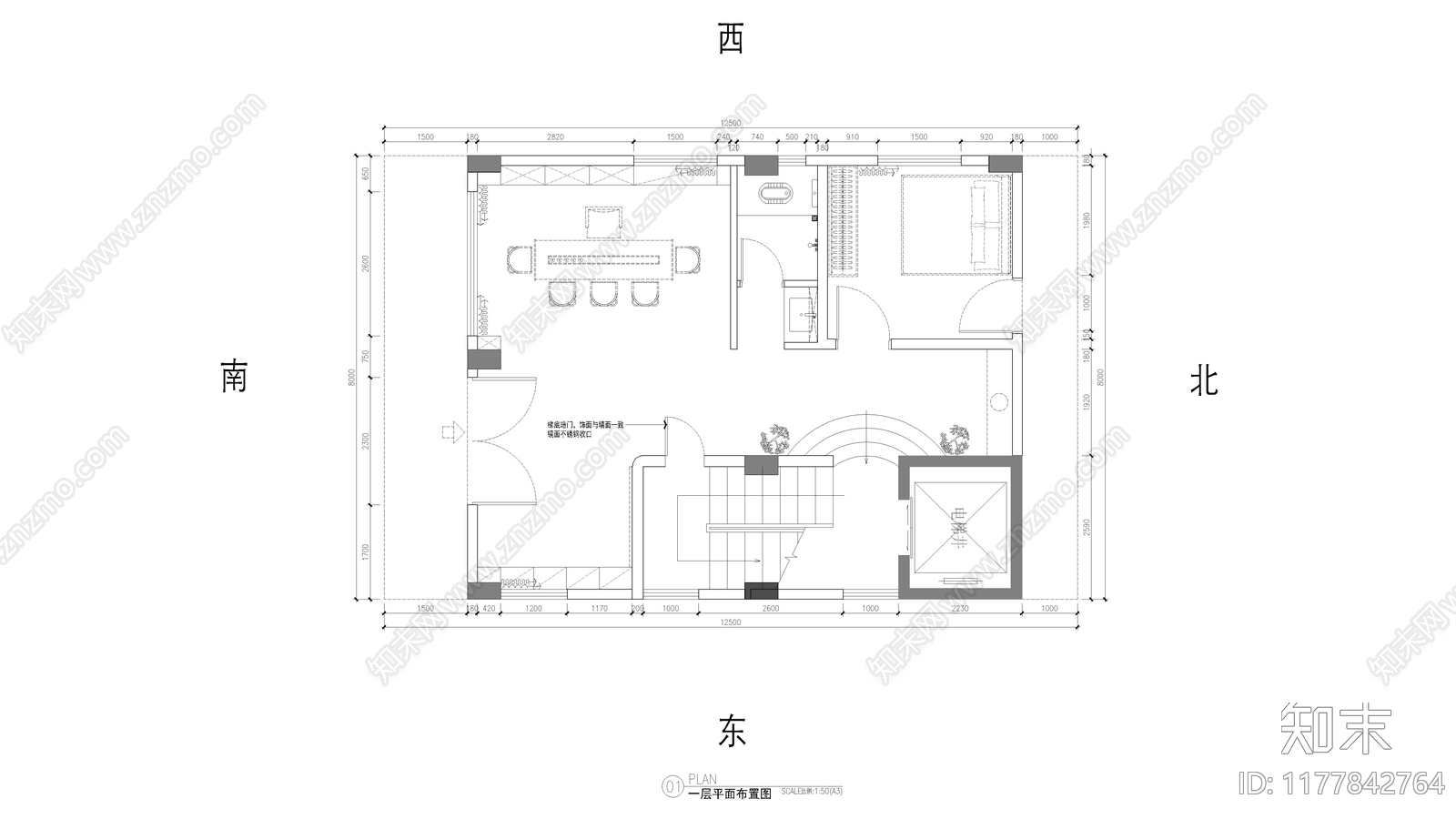 别墅cad施工图下载【ID:1177842764】