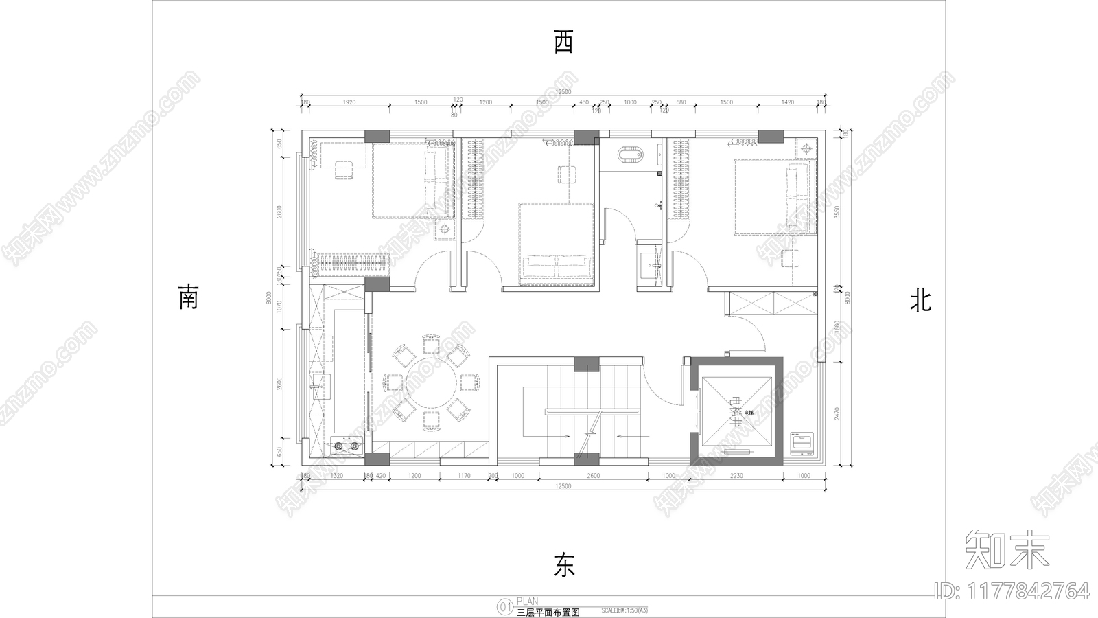 别墅cad施工图下载【ID:1177842764】