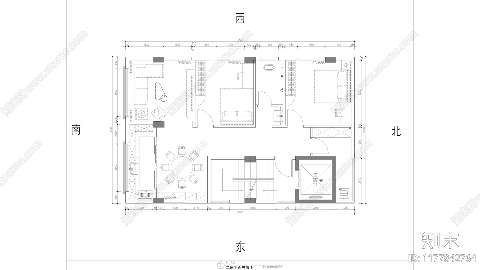 别墅cad施工图下载【ID:1177842764】