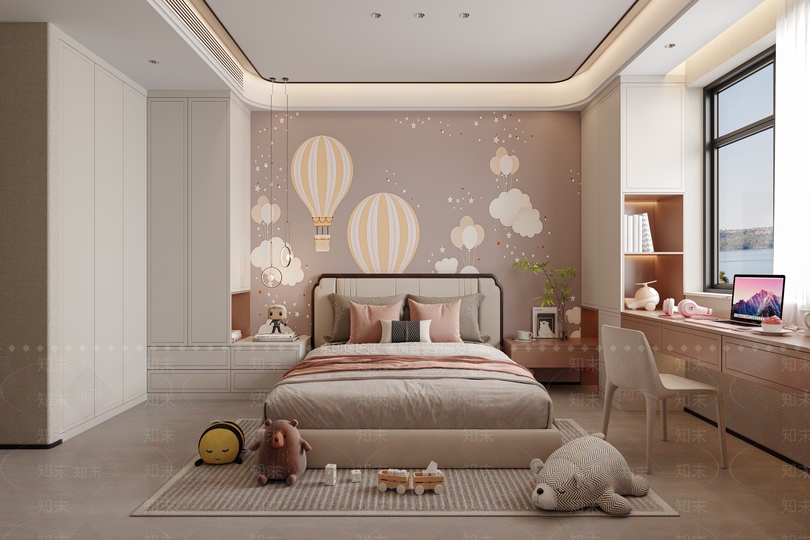 新中式通用儿童房3D模型下载【ID:1214842402】