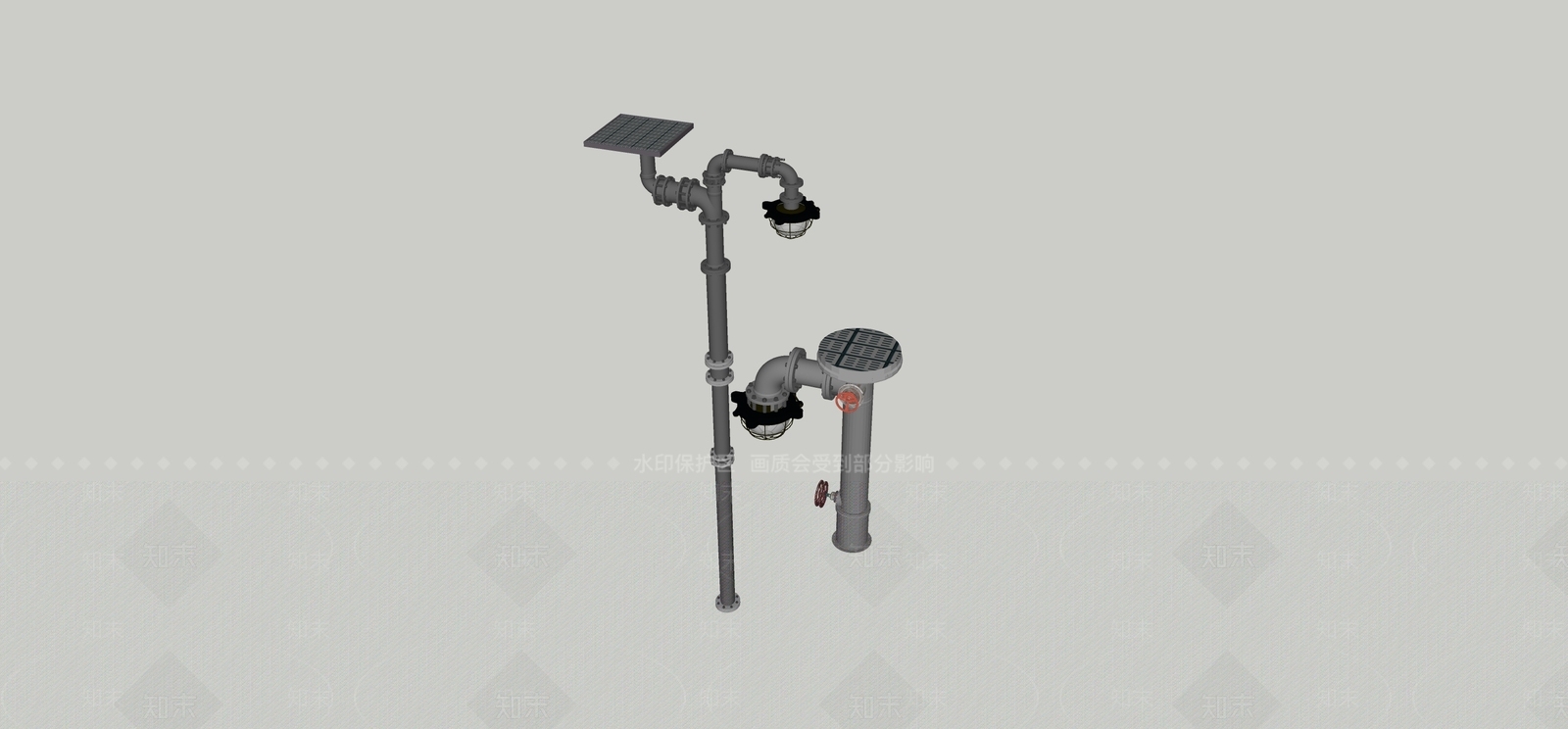 工业景观灯SU模型下载【ID:1177852646】