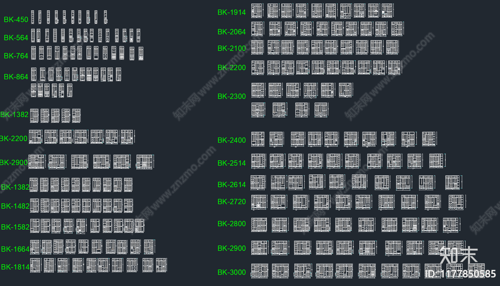 现代综合家具图库cad施工图下载【ID:1177850585】